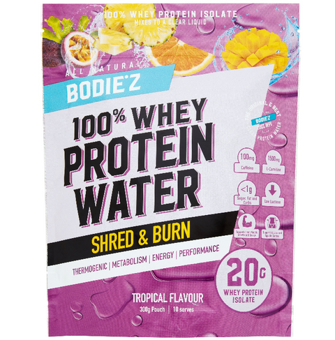 BODIE*Z Protein Water Powder Tropical, Shred & Burn Pouch 300g BODIE*Z Protein Water Powder Tropical, Shred & Burn Pouch 300g