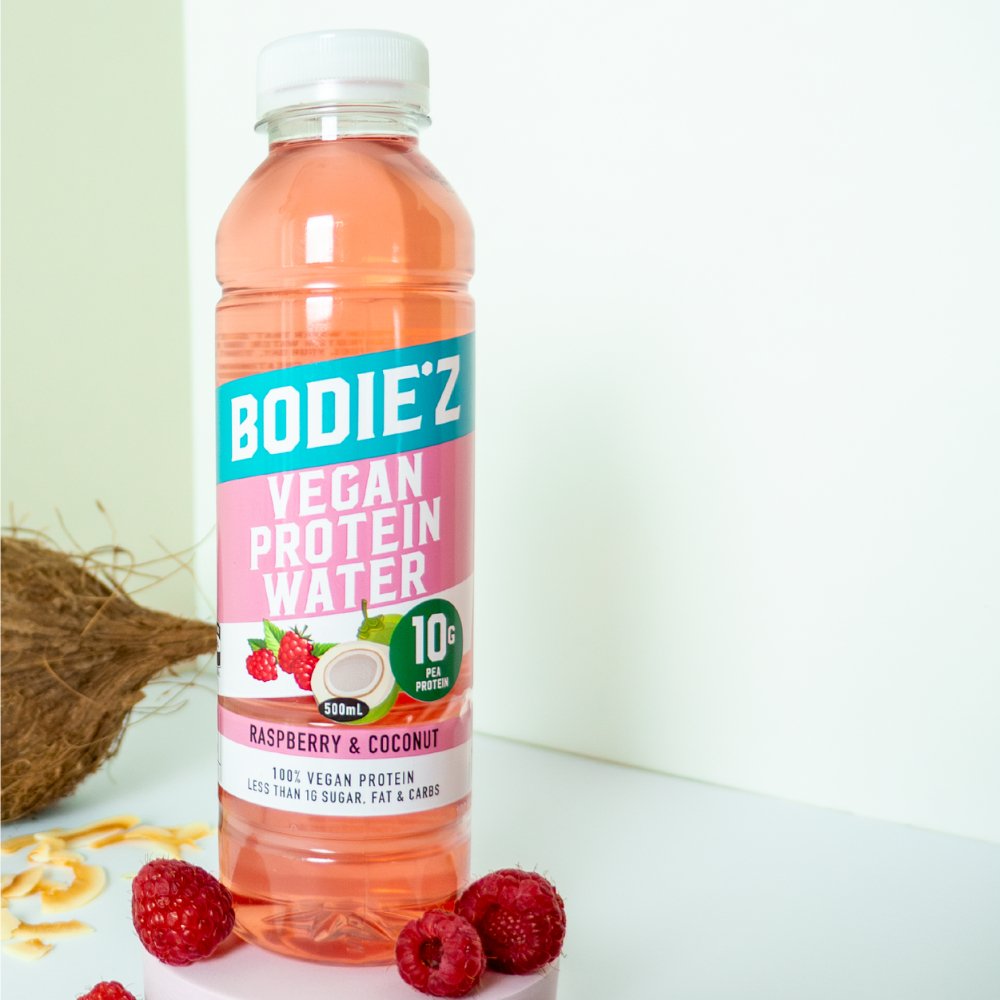 
            
                Load image into Gallery viewer, BODIE*Z Vegan Protein Water Raspberry &amp;amp; Coconut 500ml - BODIE*Z
            
        